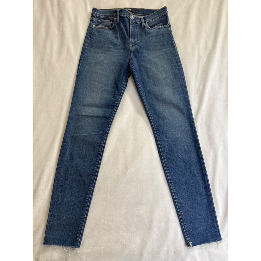 Hudson Los Angeles Skinny Jeans Blue Denim Raw Hem High Rise Size 29